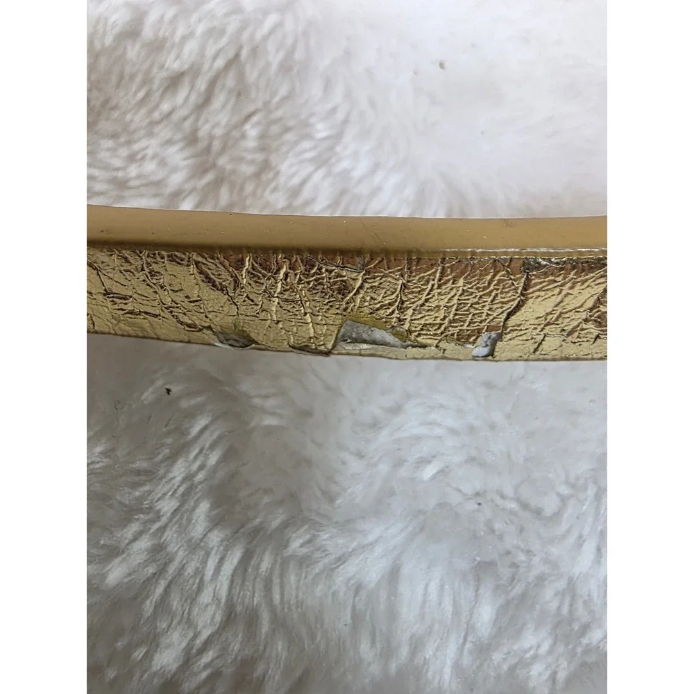 Womens Gold Metallic Crackle Finish Skinny‎ Belt Non Leather Size 7/8 S